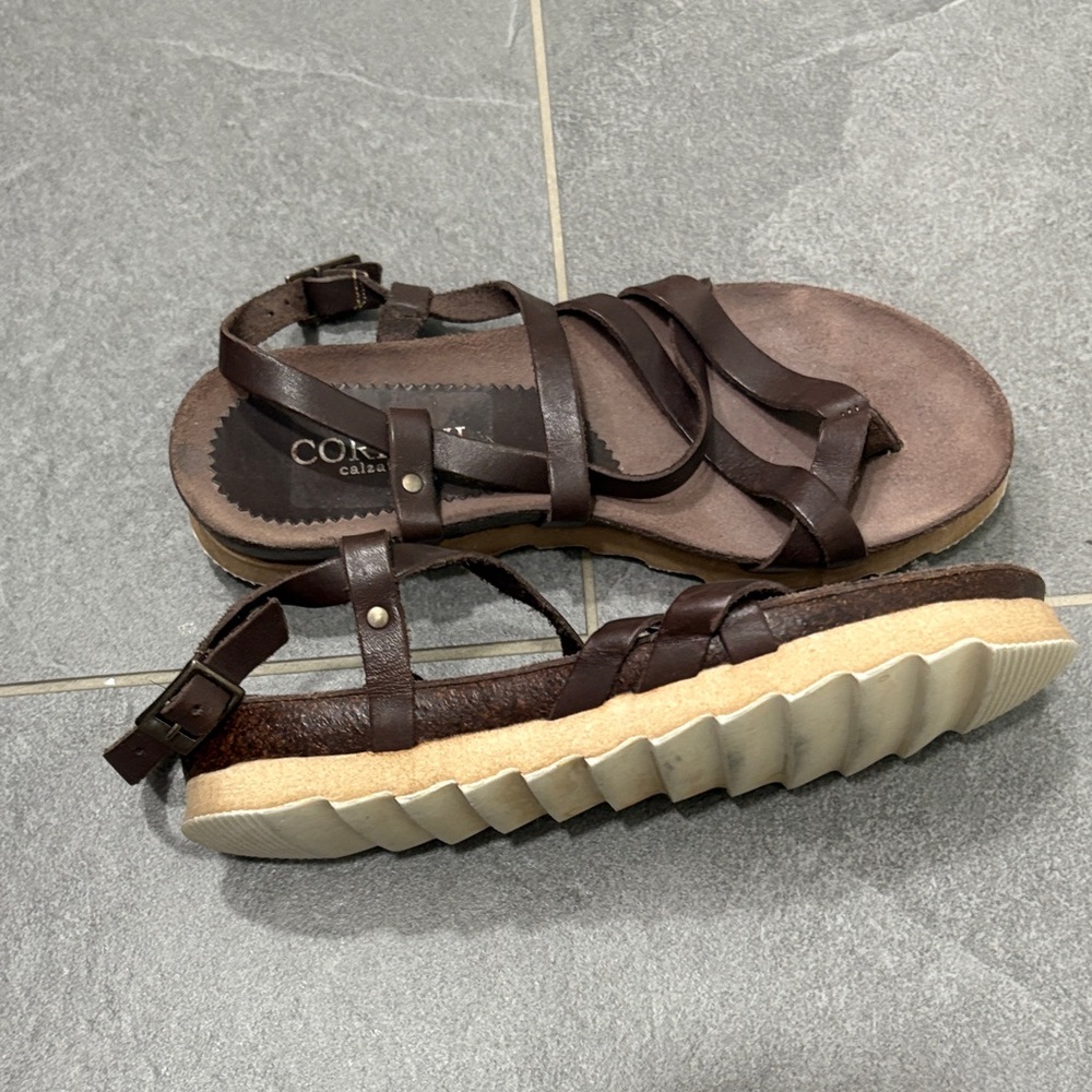 Cordani Dark Brown Strappy Sandals